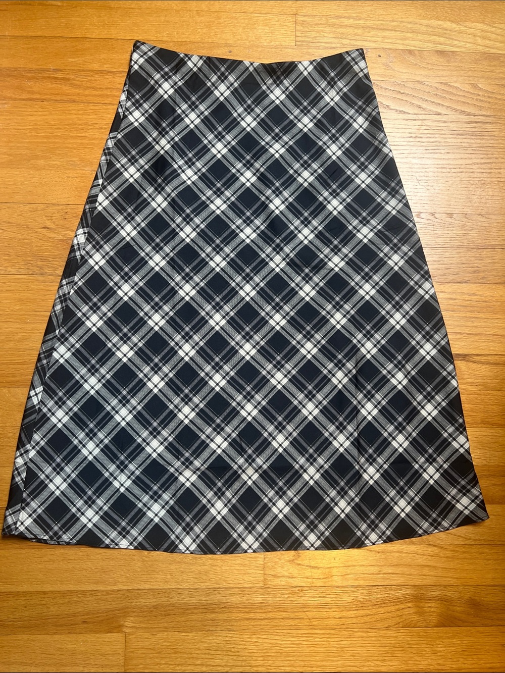 J. Crew Black and White Plaid A-Line Skirt